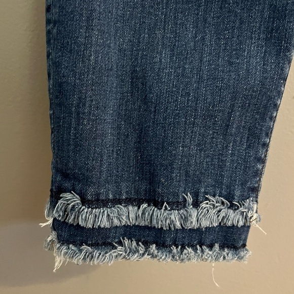 Made & Loved Loft Curvy Skinny Slim Blue Jeans Raw Hem Women’s 14 waist 32 - Picture 3 of 10